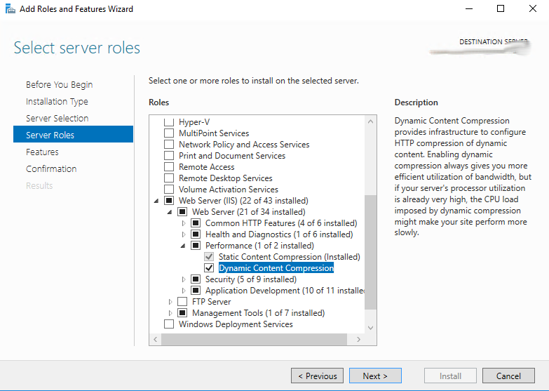 IIS-install-dynamic-compression