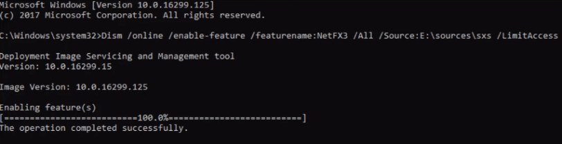 dism enable feature netfx3
